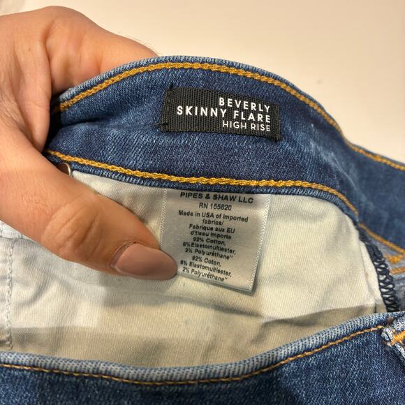 Veronica Beard Beverly Skinny High Rise Flare Jeans in Bright Blue Sz 29 - Picture 7 of 12